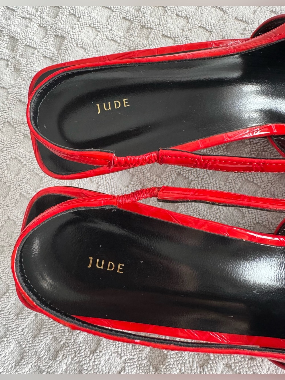 Jude 65mm Iris Slingback Pumps in Red Patent Leather Croc Embossed Size 41 US 11 - Picture 12 of 15